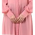 Casual front open abaya- Baby Pink